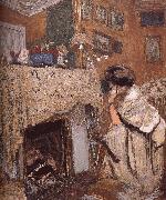Edouard Vuillard The fireplace black s wife Germany oil painting artist